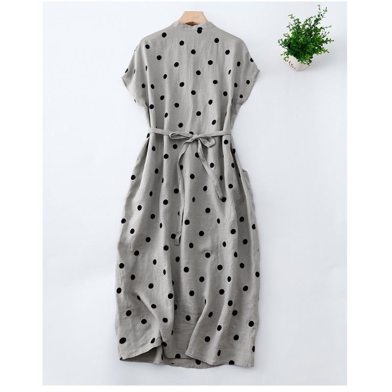 Kleid Temperament Elegant Locker Lässig V-Ausschnitt Punktemusterkleid