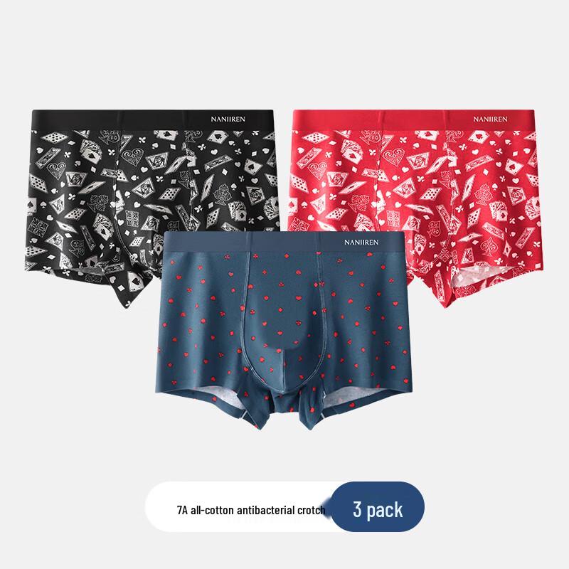 

Nanjiren Men s 1862C Pure Cotton Breathable Boxer Briefs L