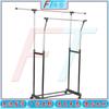 FenTa Adjustable Double-Pole Rolling Clothes Rack