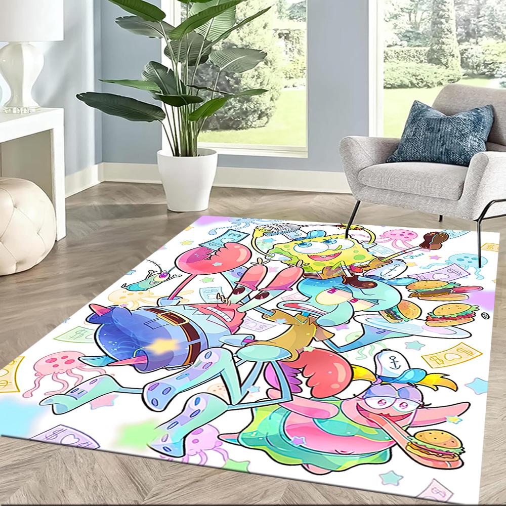 Spongebob And Friends Adventure Square Rugs Are a Great Choice for Living Rooms, Bedrooms, Home Décor, and As Gifts.