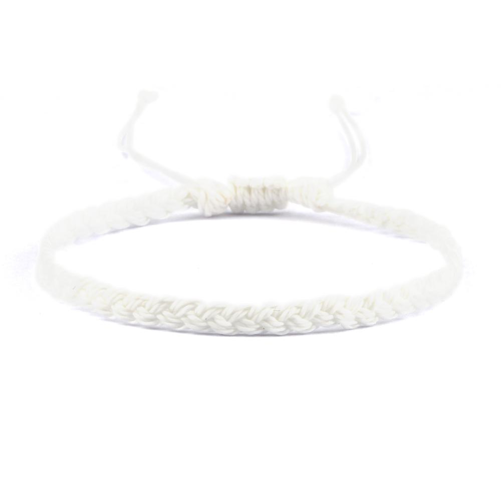 Κλασικές Χειροποίητες Πλεγμένες Βραχιόλια για Γυναίκες Άνδρες Μονόχρωμο Κερωμένο Νήμα Πλεξούδα Βραχιόλι Καρπού Βραχιόλι με Γούρι Ρυθμιζόμενο Κοσμήματα Δώρα