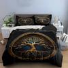 Golden Tree of Life Bedding Set Bedding Set (1 Duvet Cover, 2 Pillowcases, Duvet Not Included)
