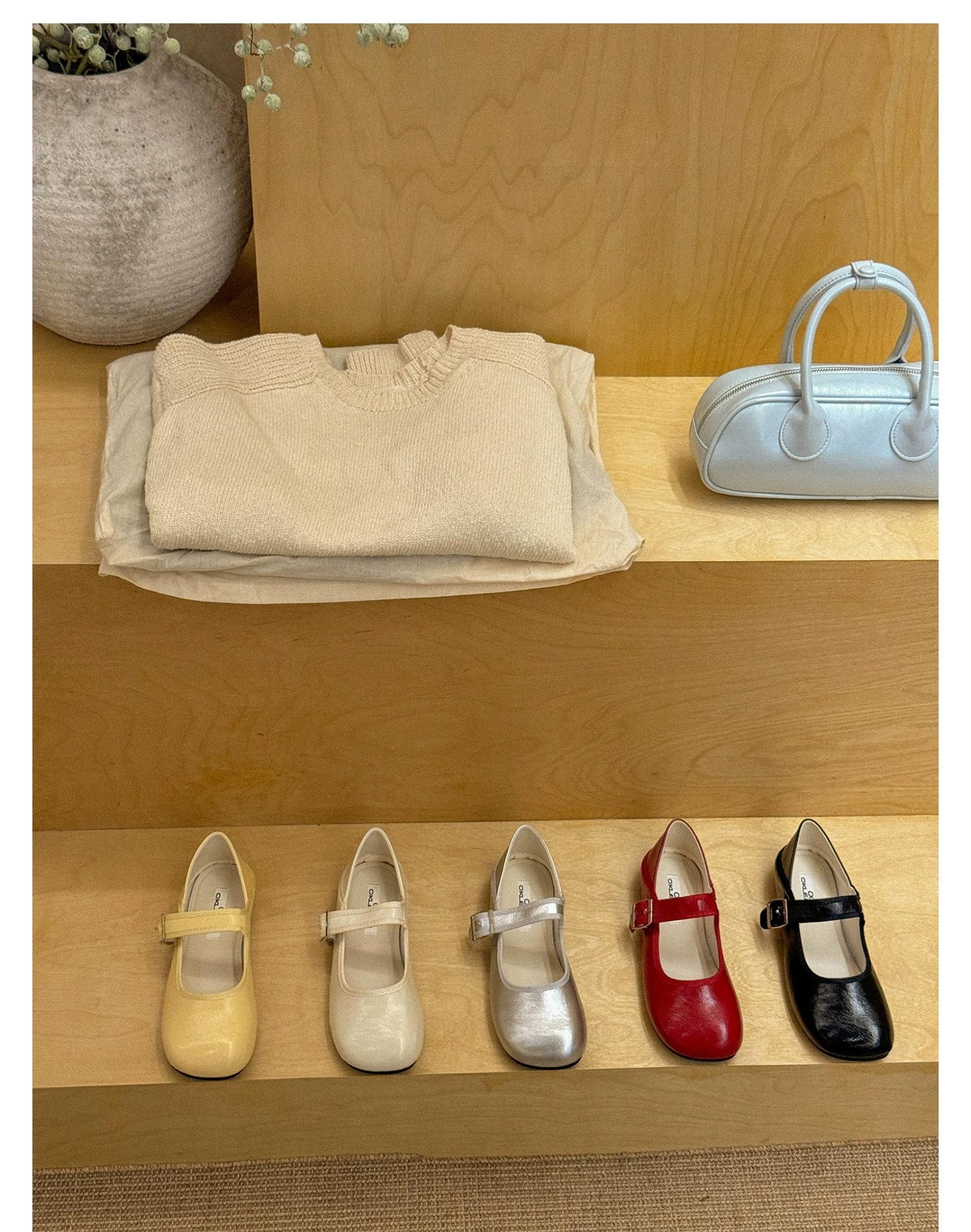 

2025 spring French style beautiful not tired feet single shoes women s bow temperament Mary Jane flat heel women s shoes thick heel shoes 40 чёрный