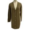 Women Stylish Autumn Winter Mid Length Relaxed Fit Cardigan Sweater Jacket Buttons Closure Streetwear Clothes