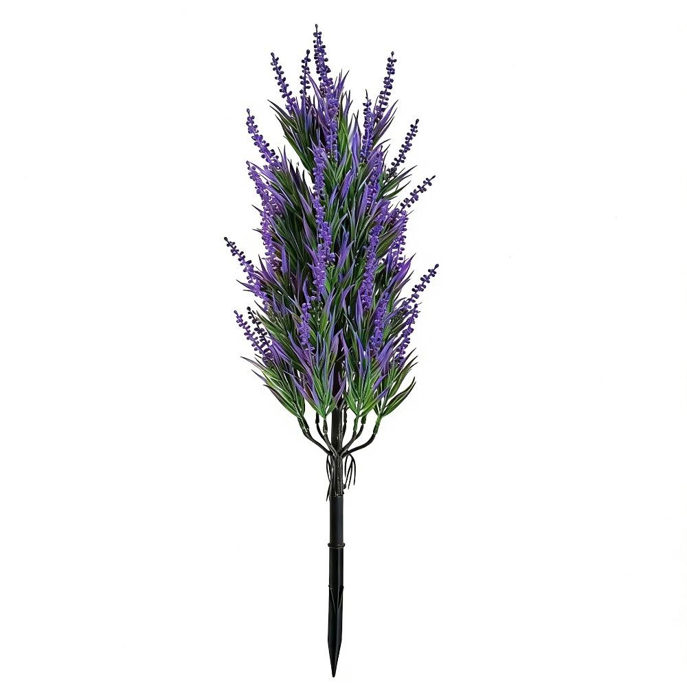 Bamboo Leaf Artificial Lavender Stake Flower No Fade Simulation Lavender Plant Patio Lawn