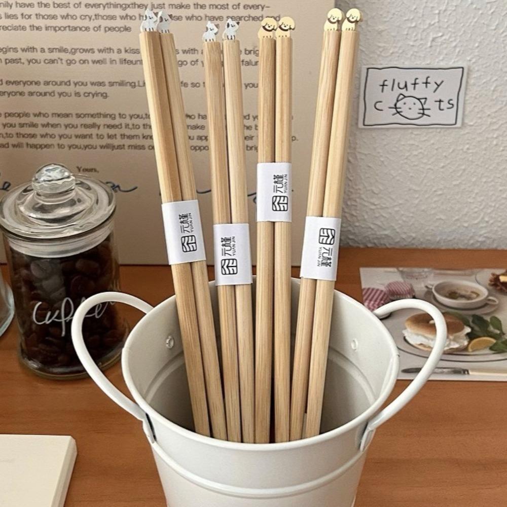 Süßer Hund Katze Lange Essstäbchen Lange Holz-Nudelstäbchen Tier Langlebig Hot Pot Verwendung Essstäbchen Küchenutensilien