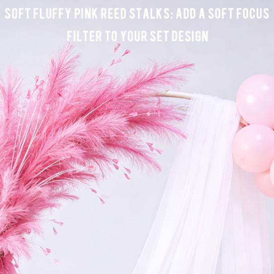 Yousheng Colorful Faux Pampas Grass Fluffy Artificial Bulrush Fake Tall Reed Stems Vase Filler for Living Room Wedding Boho Floral