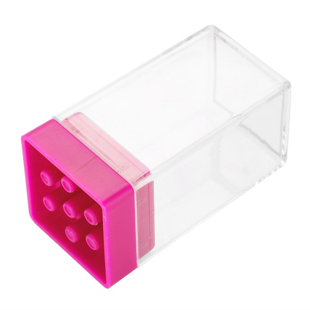 

Кейс-держатель для 7 фрез для маникюрного аппарата, органайзер для маникюрных инструментов, подставка-дисплей, розово-красный