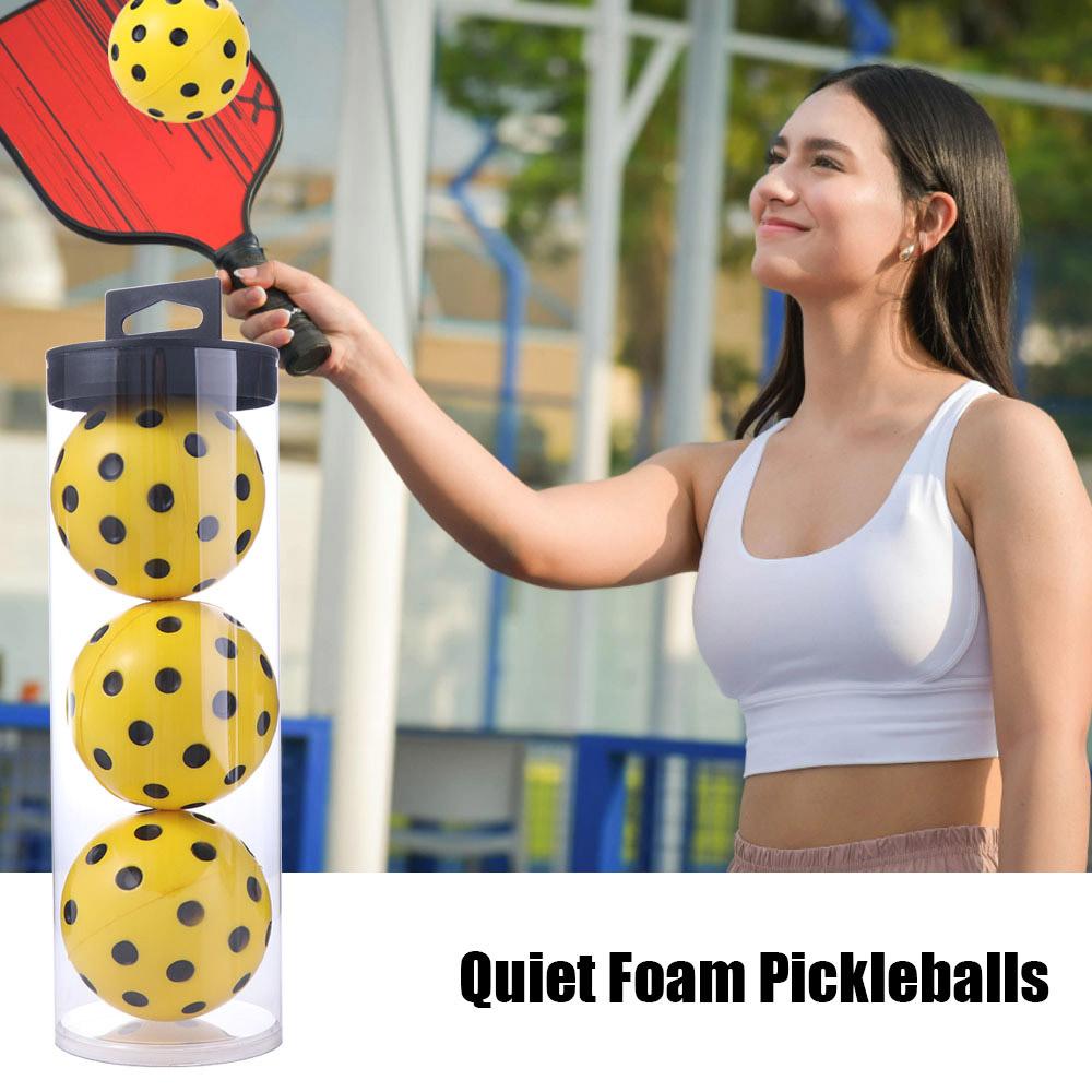 High Elasticity Foam Pickleballs Practice Balls Low Decibel Exact Real Ball  Sports Training