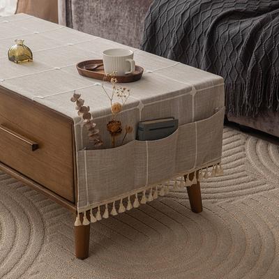 Waterproof and Dustproof Tablecloth Thickened Jacquard Coffee Table Cover TV Cabinet Refrigerator Storage Pocket Cover Cloth Decoration