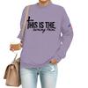 Women's Casual Fashion Round Neck Long Sleeve  Printed Sweatshirt