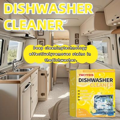 12pcs Dishwasher Cleaner Tablets - Deep Clean, Deodorize, Remove Grease - Fresh Citrus Scent - Ideal for All Brands Dishwashers