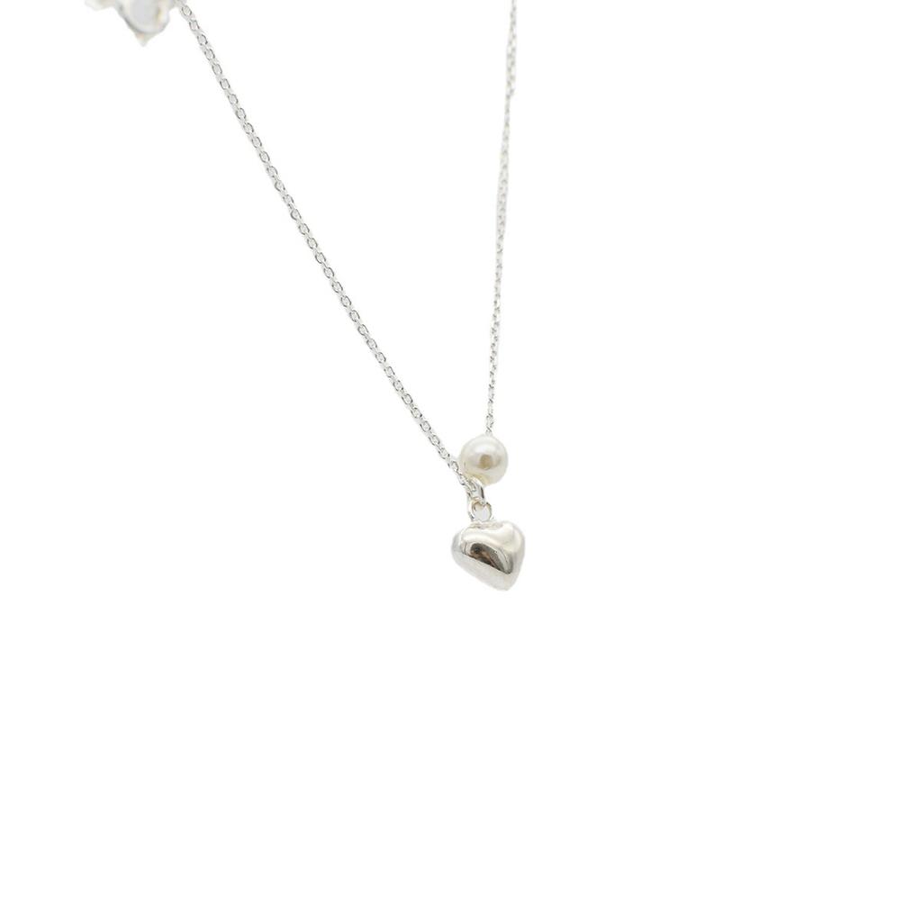 S925 Sterling Silver Heart Pearl Clavicle Necklace, Luxury Minimalist Design, Fashionable Ins Trending Necklace for Women