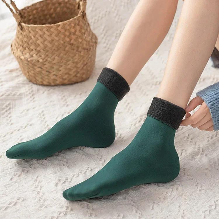 1-20Pairs Winter Women Thicken Warm Short Socks Thermal Cashmere Wool Socks Nylon Snow Velvet Boots Home Floor Calcetines Mujer