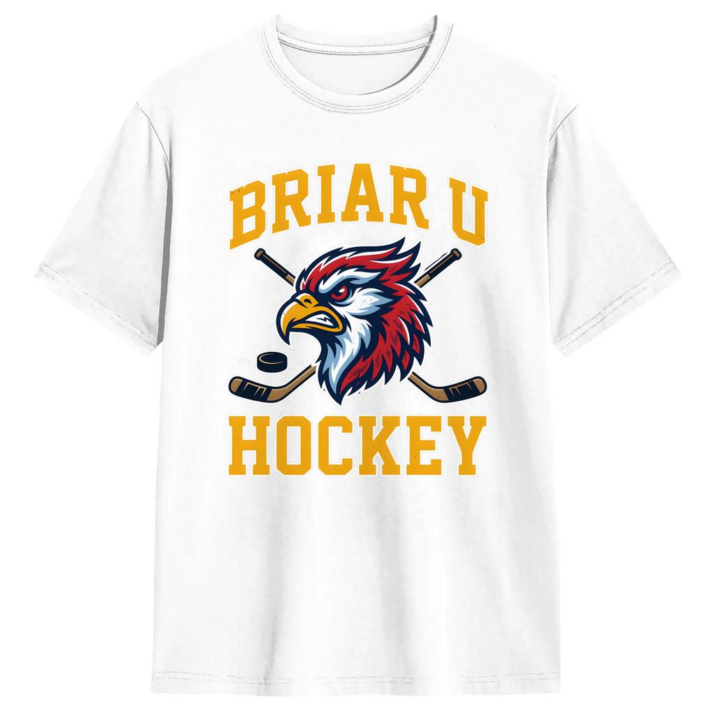 Mens T-Shirt Briar Hockey Est 2018 Off Campus T Shirts Trendy Cool Summer Tee Shirt Vintage Pure Cotton Clothes Plus Size