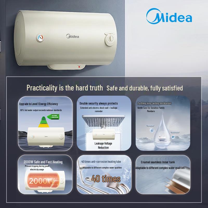 Midea F60-20JDPro 60L Level 1 Energy Efficient Storage Water Heater CN plug (adapter included)