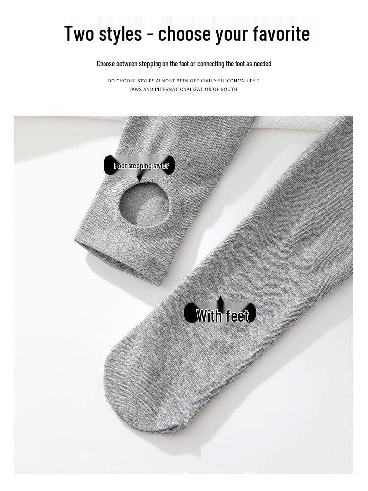 Women's Oatmeal White Fleece-Lined Leggings: Warm and Slimming Autumn/Winter Outdoor Style Pantyhose for 2025