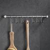 Stainless Steel Wall Mount Pot Pan Hanging Rack Rail Kitchen Straight Bar Utensil Cookware Organizer with Sliding Hooks Hwy