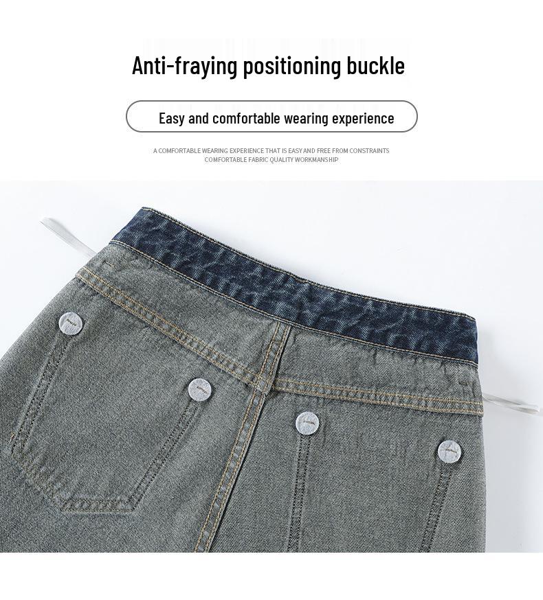 Women's High-Waisted Wide-Leg Velvet Jeans - Slimming, Loose Fit, Floor-Length, for Spring & Autumn
