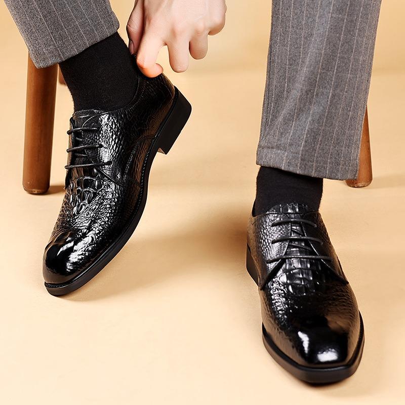 FashionSpring Autumn Cow Leather Wedding Shoes for Men New Soft-soled Men's Designer Luxury Shoes Fashion British Man Dress Shoe