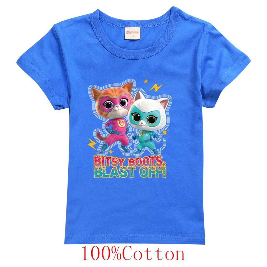 Game Super Cat Costume Kids SuperKitties T Shirt Baby Girls Summer Clothes Toddler Boys Cotton Tshirt Children Short Sleeve Tops