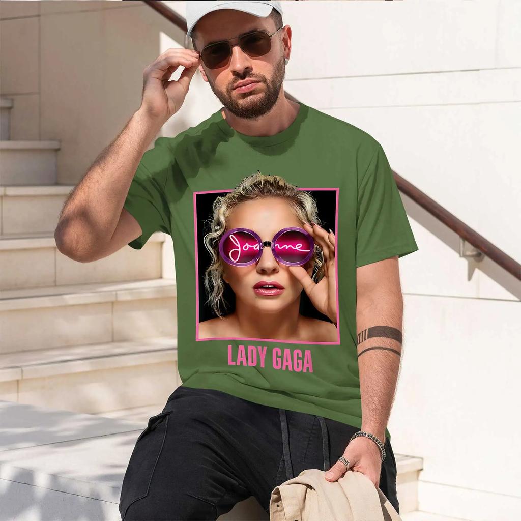 Lady Gaga Joanne World Tour 2026 New Fashion Heavyweight Hot Selling Retro Printed Pattern Fun Round Neck Tshirt For Daily Comf