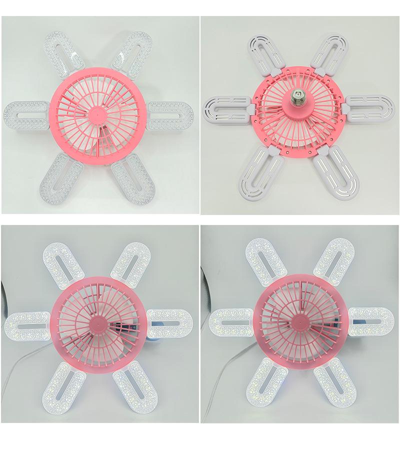 Crystal Style Dimmable LED Fan Light with Remote Control, E27 Screw Base for Home, Bedroom, and Dormitory.