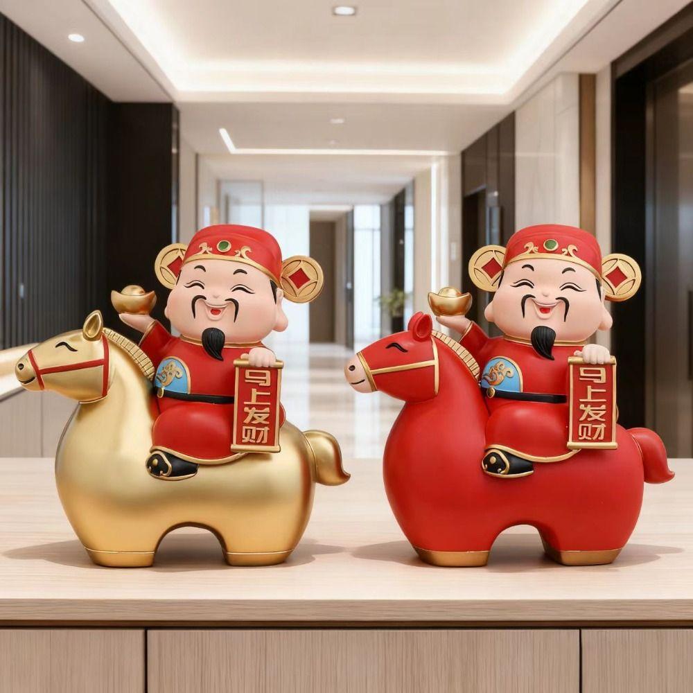 New Chinese Style Horse Figurines Decorative Ornament Lucky Treasure God of Wealth Wealth Symbol Horse Year Design