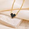 Trendy Heart Pendant Necklace for Women Girls,Gold Color Stainless Steel Geometric Necklaces,Punk Jewelry Gifts