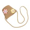 Girl Zipper Flower Straw Bag Cute Photo Props Handmade Woven Kid Messenger Bags Storage Basket Coin Purse Crossbody Handbag