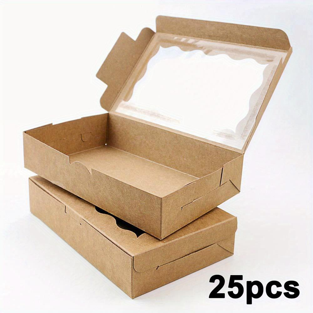 

25 шт. коробок для сладостей премиум-класса с прозрачным окном, подарочная коробка из крафт-бумаги, подарочные коробки Warp для свадеб, вечеринок, Дня святого Валентина, годовщин, дней рождения 25pcs khaki