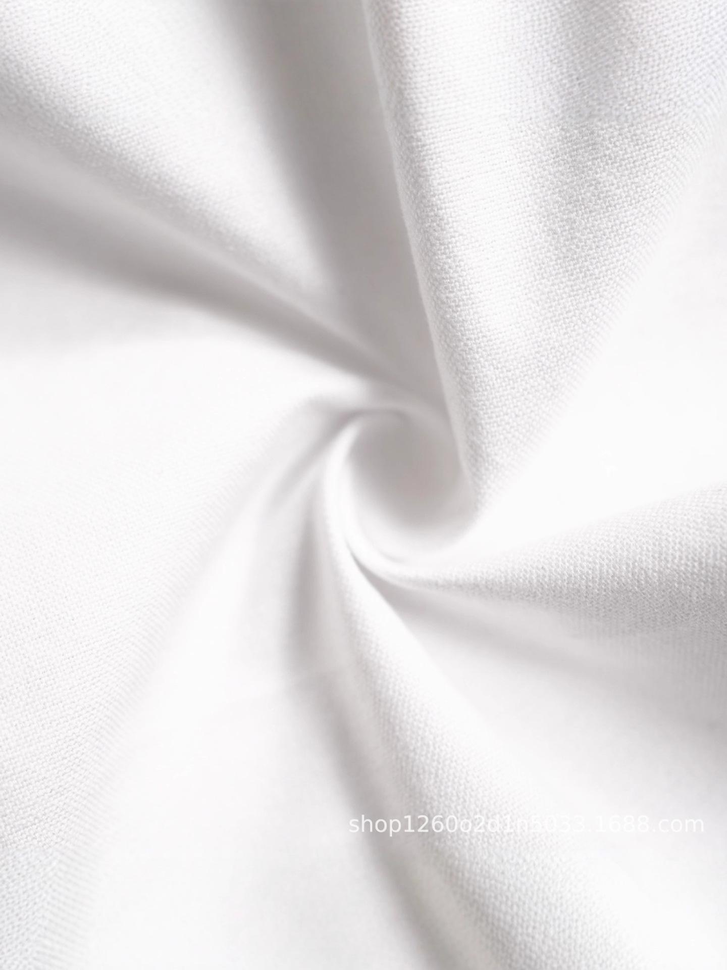 

Унисекс узкая рубашка с двойным рукавом и плетением для мужчин - Топ для весенне-осенней поездки на работу 3 белый