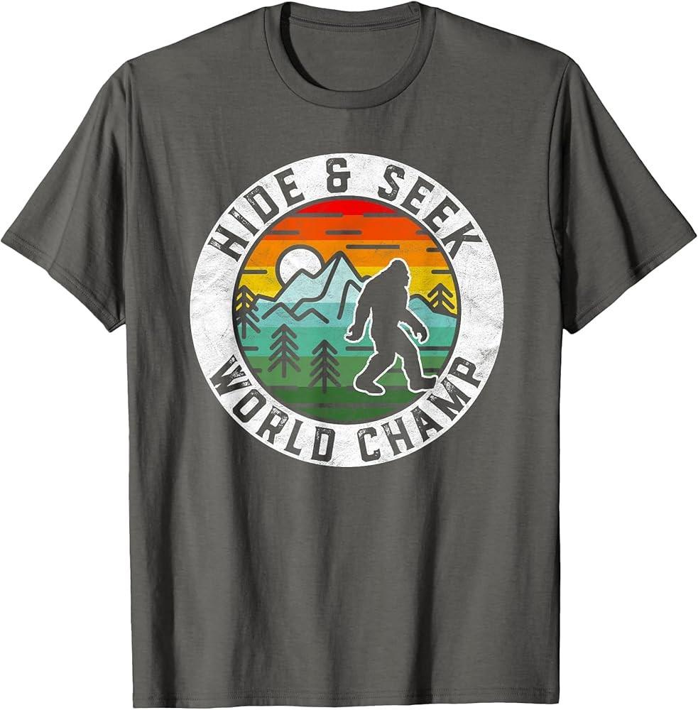 Bigfoot Hide and Seek World Champ Sasquatch Silhouette TShirt Unisex T-Shirt XXXXL