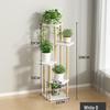 Iron Art Flower Stand with Wheels, Multi-tiered for Indoor/Outdoor Balcony Use