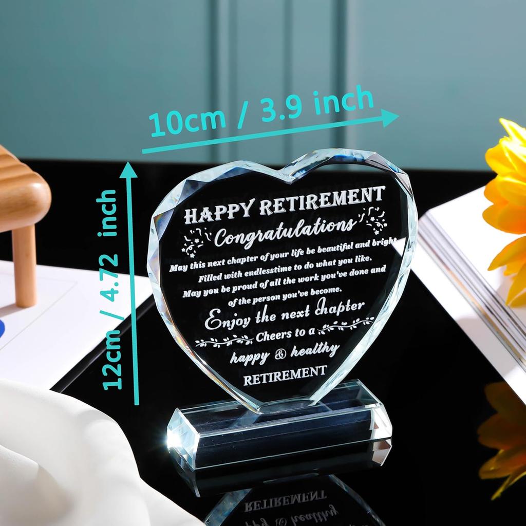 Retirement Gift for Women Men Crystal Best Retirement Gifts Keepsake Meaningful Farewell Gifts for Friends Leaving Gifts Plaque for Women Crystal