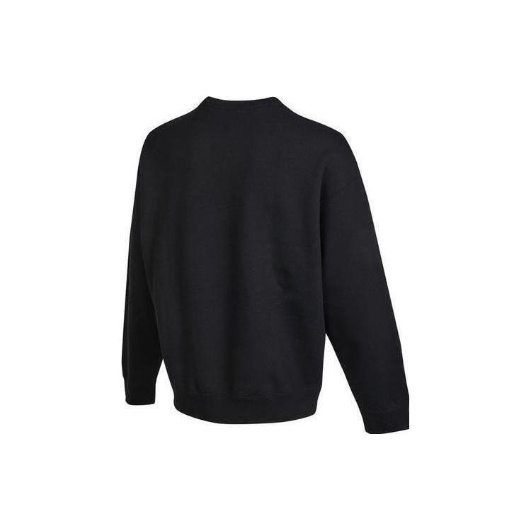 Nike Solo Swoosh Solid Color Pullover Fleece Lined Sweatshirt Men's Black DX1362-010