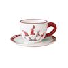 Santa Claus Ceramic Cup and Saucer Christmas theme Coffee Cup Afternoon teacup Dish Christmas Mug Breakfast Milk Juice Water Cup