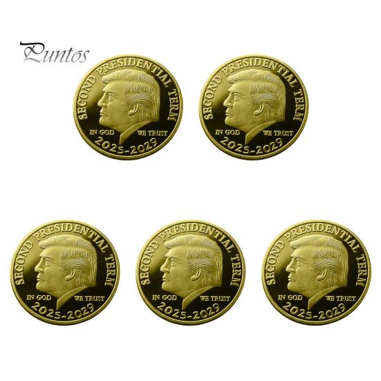 Trump Minnemynt Andre Presidentperiode 2025-2029 In God We Trust Suvenirmynt Samleobjekt Metallmynt MAGA/KAG Gave til Samlere