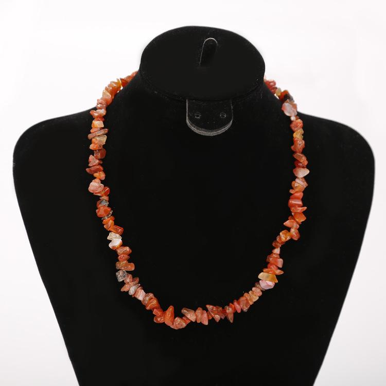 Collana Fatta a Mano con Perline a Frammenti di Pietra Naturale Sette Colori N134