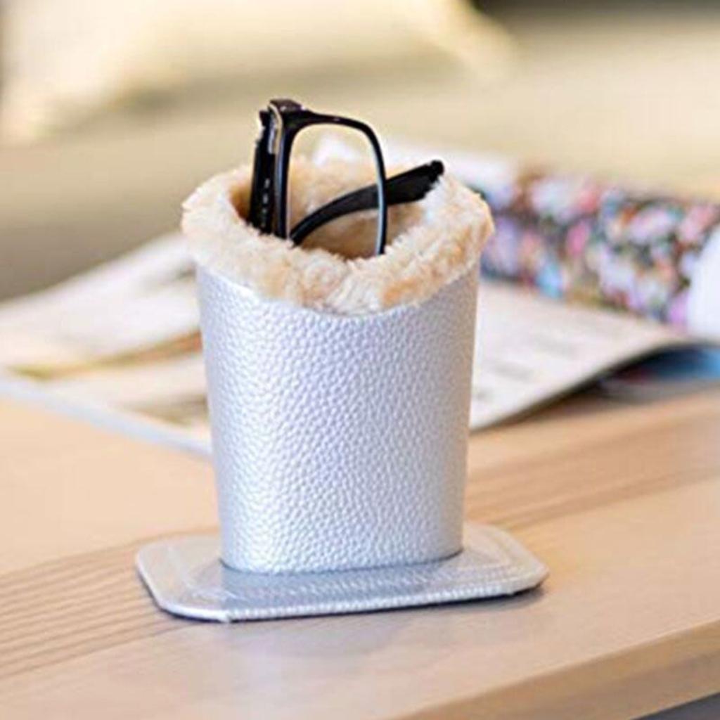 New Fashionable Small Grain Leather Eyewear Stand Minimalist Display Stand Ultra-Dense Pencil Holder Trending Eyewear Case Plush Eyewear