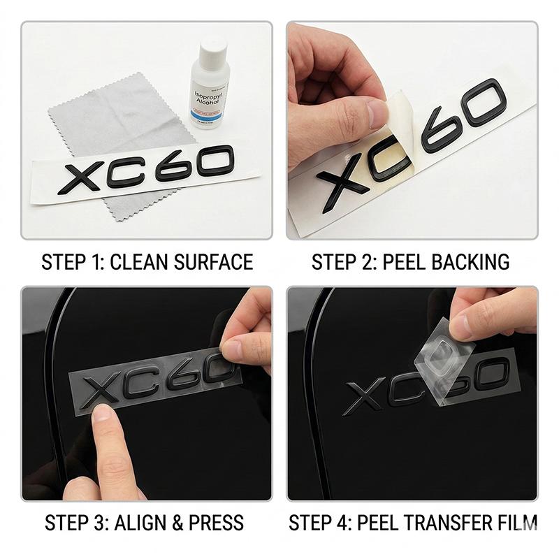 3D ABS Rear Trunk Letters Emblem For XC90 XC60 XC40 S90 S60 S40 AWD Car Styling Badge Chrome Black Sticker Accessories