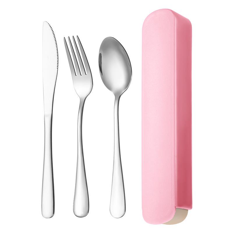 3-Piece Minimalist Stainless Steel Cutlery Set: Portable Knife, Fork & Spoon for Home, Student, or Outdoor Use