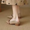 Single shoes women's 2025 new summer retro pointed head shallow mouth grandma shoes soft soles are not tired, one foot pedal flat women's shoes