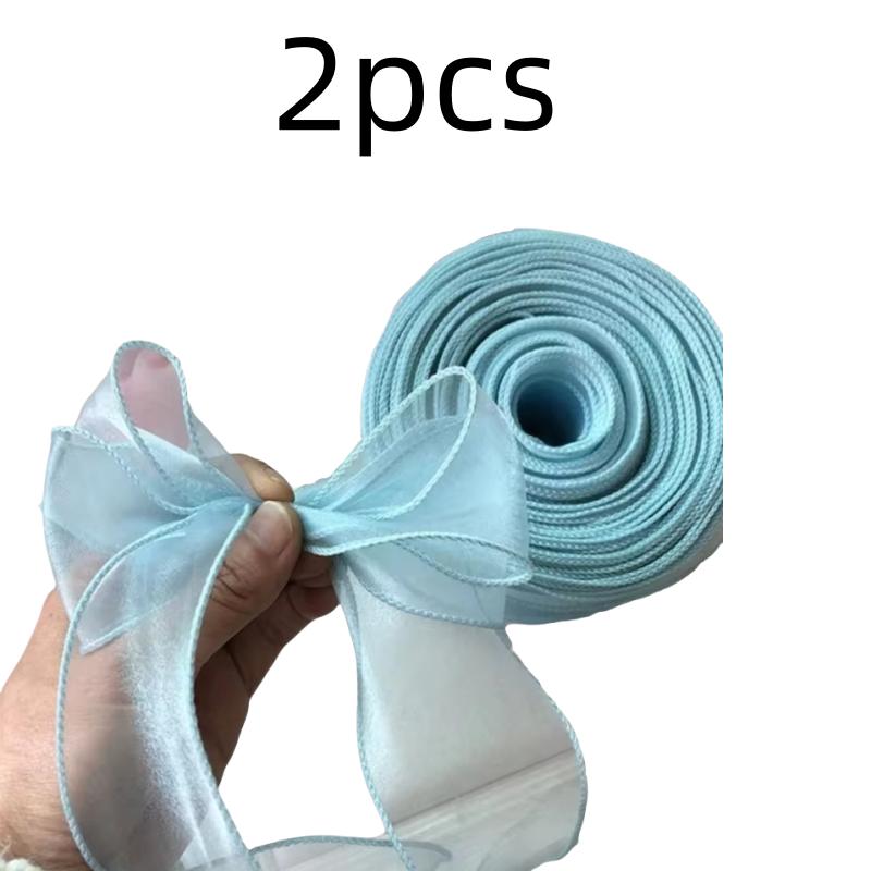 5M Organza Ribbon Wavy Edge Mesh Ribbon Strip DIY Bouquet Wrapping Supplies Handmade Bow Crafts Material Festival Party Decor