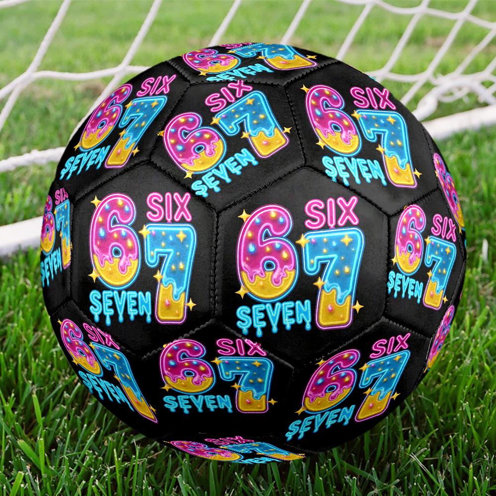 Royal Hands Holding Number 67 Size 5 Soccer Balls, High-Quality, Anti-Slip, Protective Football, a Unique Gift Suitable for Birthdays, Christmas
