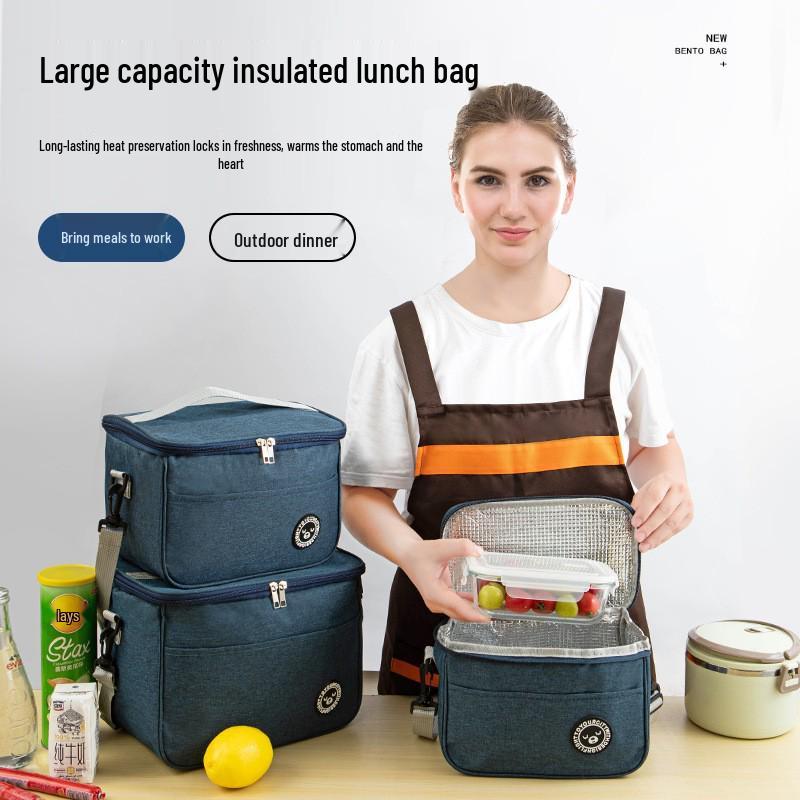 Insulated Heated Lunch Tote - Aluminum Foil, Thickened, Large Capacity, Fashionable for Office Workers
