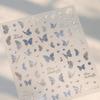 Gradient White Pink Butterfly Flower Shiny Stars Chic Spring Petal 5D Soft Adhesive Nail Art Stickers Decorations Manicure Decal