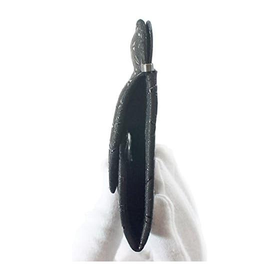 Inden-ya Inden Coin Purse Deer Leather Black X Black Lacquer Dragonfly Pattern 1208-01-008