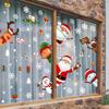 New Christmas Decoration Window Stickers Santa Gifts Merry Christmas Mirror Sticker White Snowflake Ornaments Winter Decal
