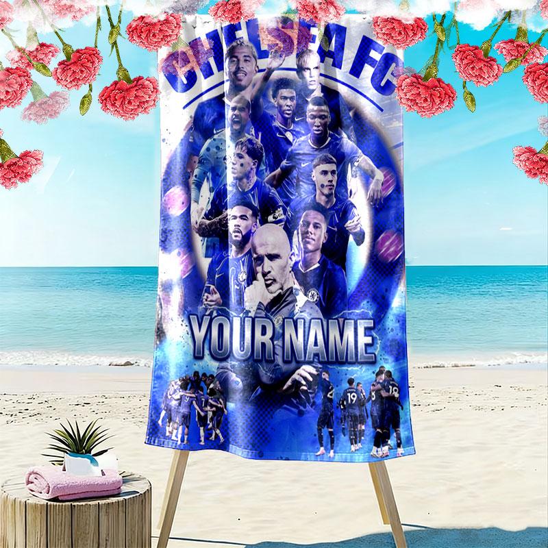 Custom Chelsea Print Beach Towel, Large Soft Quick Dry Towel for Beach Camping Swimming